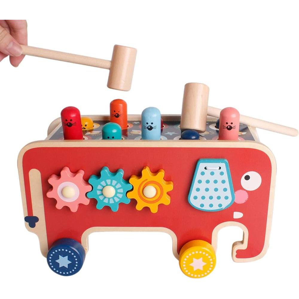 Baby Whack-A-Mole Montessori Wooden Toy-Elvielo
