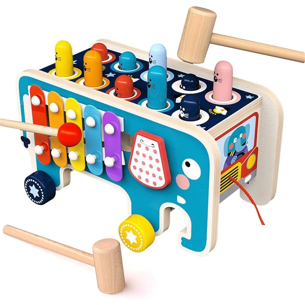 Baby Whack-A-Mole Montessori Wooden Toy-Elvielo